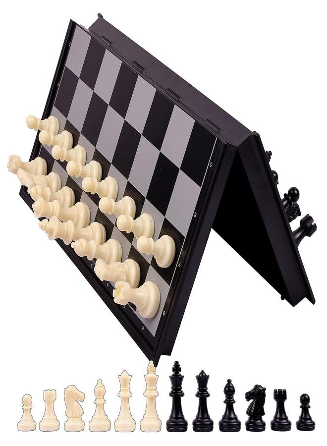 PSEUDO® Chess Board 10.5x10.5 Magnetic Chessboard Game Set with Folding Travel Portable Case Travel Chessgame Classic Pieces Prefect Gift for Kids and Adults - 1 Pcs (Black) - Image 1